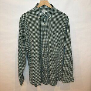 Peter Millar Green and White Checkered Dress Shirt